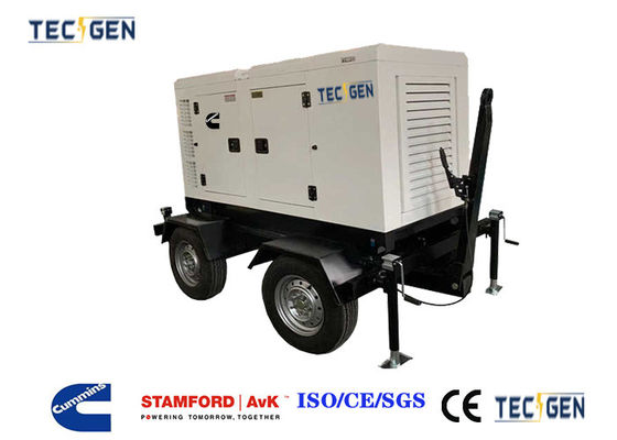 Mobile Generator Trailer Type Cummins Diesel Genset 40kW / 50kVA With 2/4 Wheels